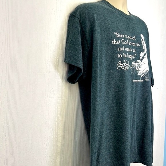 Gildan - Ben Franklin Beer Is Proof God Wants Us To Be Happy Graphic T Shirt XL - Picture 4 of 9